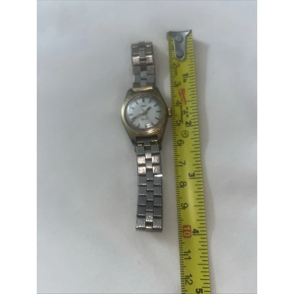 Vintage Timex Electric Ladies Watch Analog‎ Gold Tone Wrist Tested Needs Battery